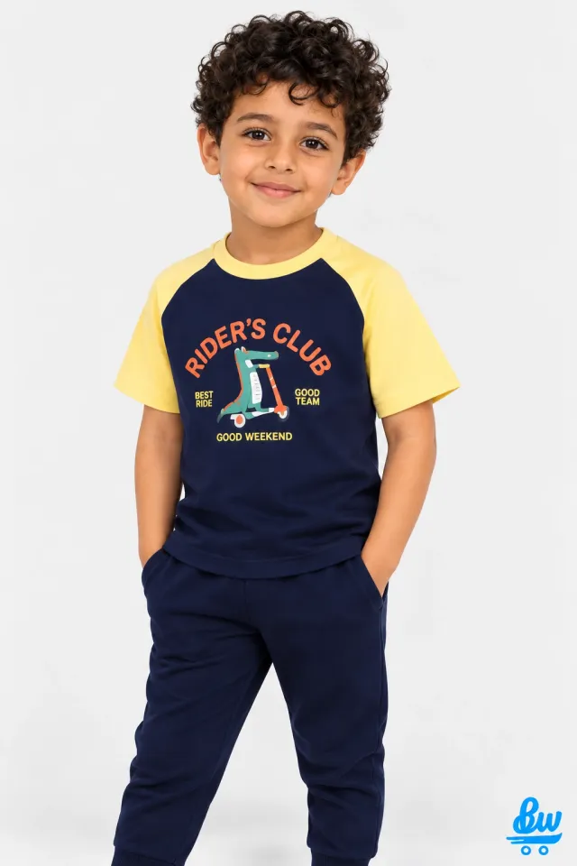 Junior Boys’ 2-Piece Cotton Summer Dinosaur Pajama Set – 20501